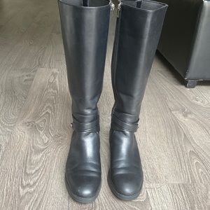 Coach Essex Black Leather Riding Boots